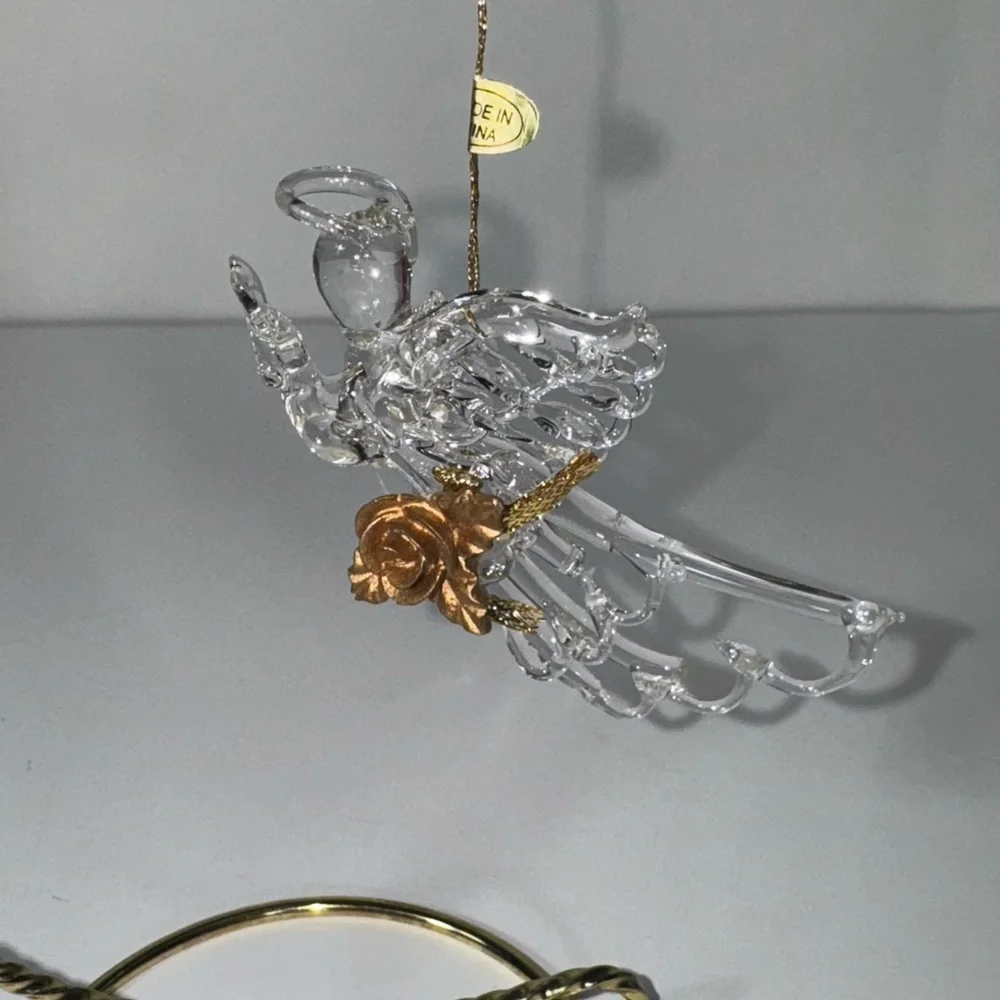 Vintage Spun Glass Angel Ornaments -Set of 6
